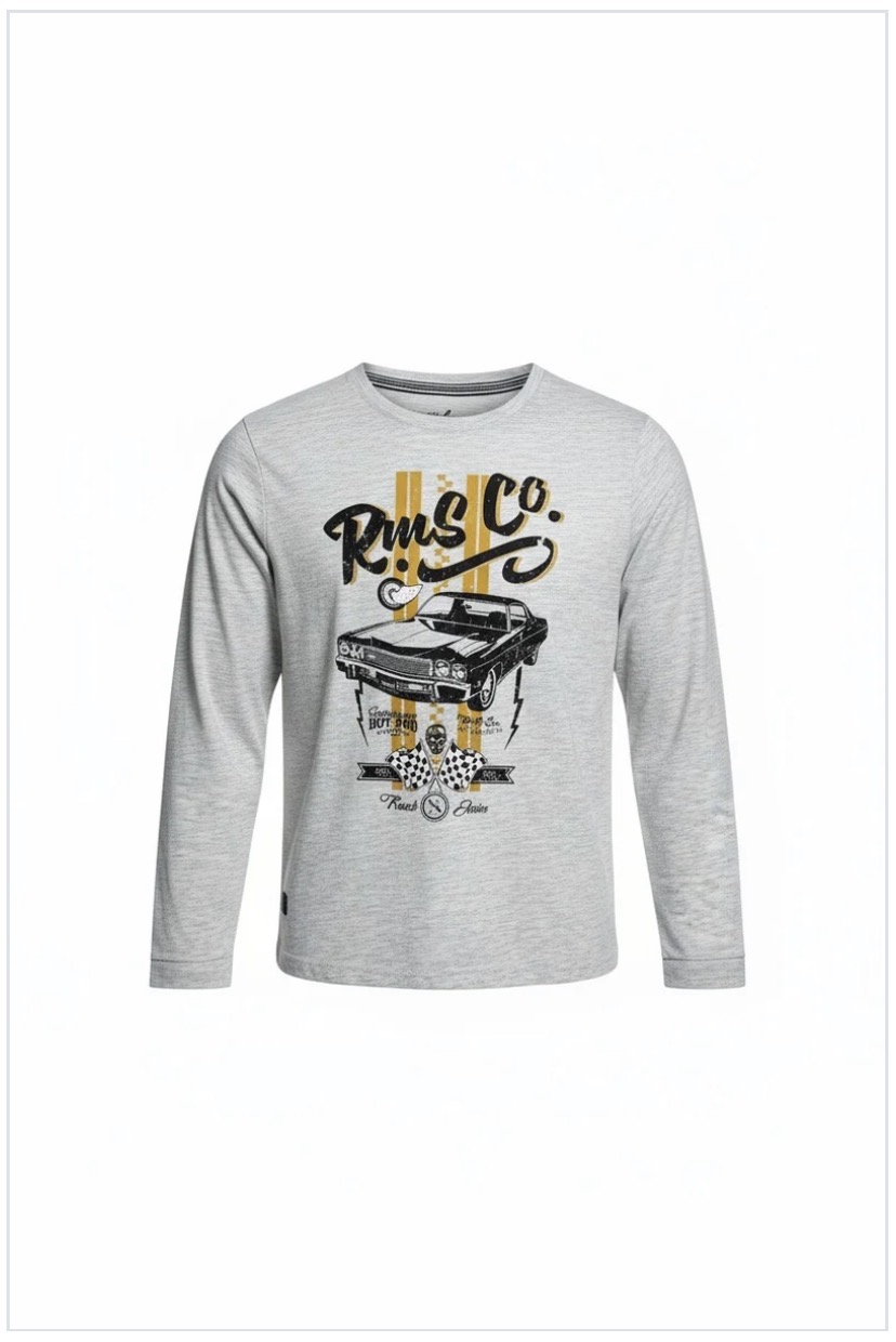 T-shirt garage print manche longue