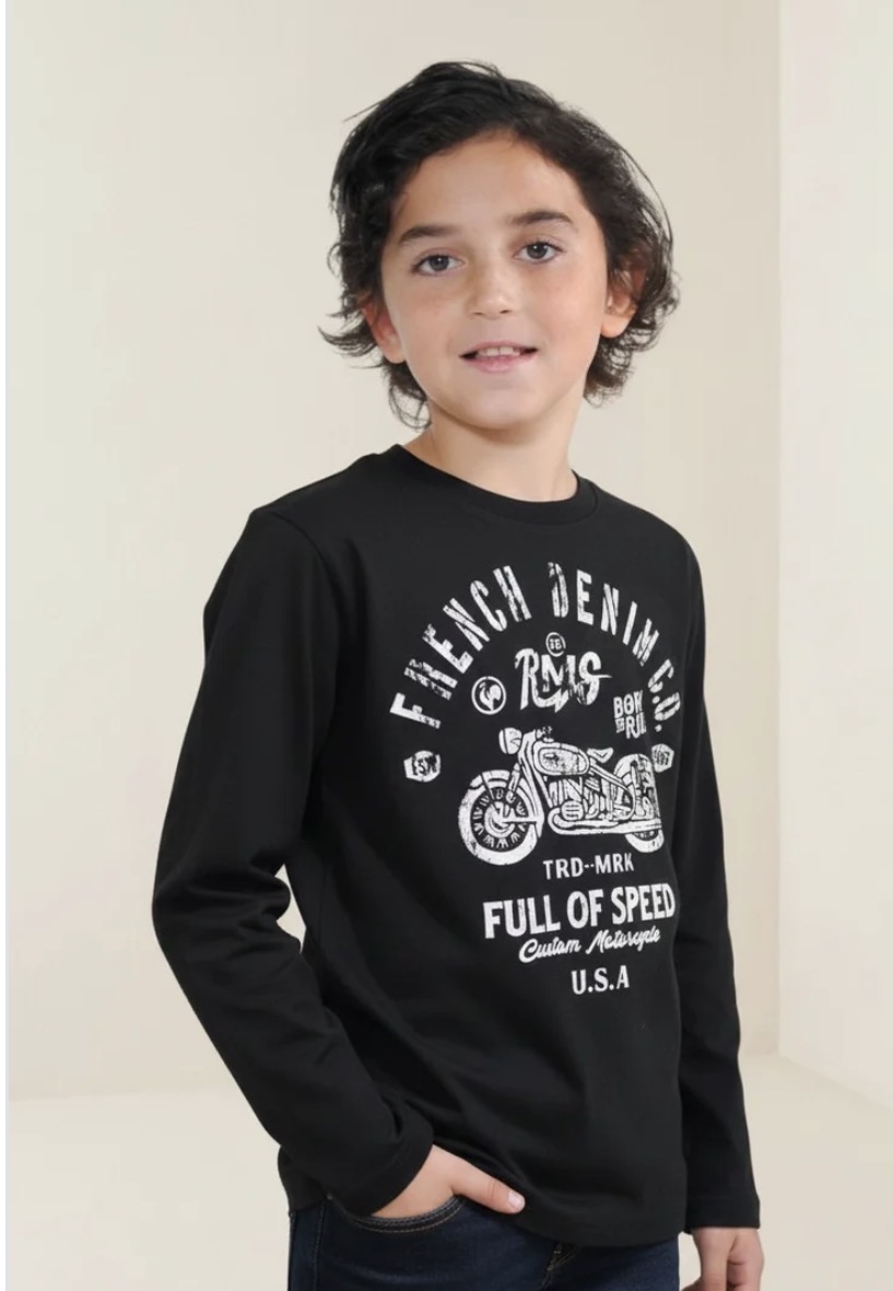 T-shirt Motor Adventure, couleurs noir brique